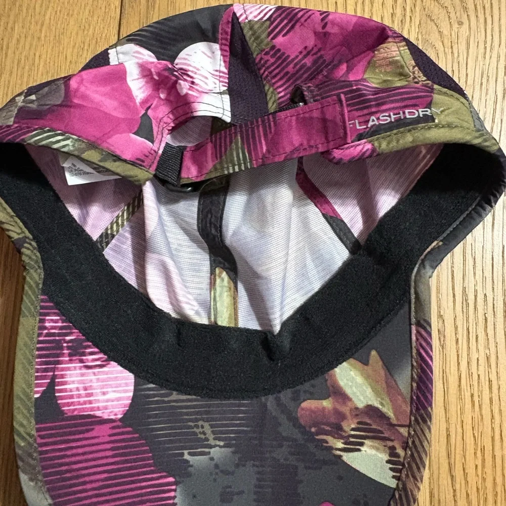 The North Face Pink Camo Baseball Cap with Olive Accents - Picture 3 of 7